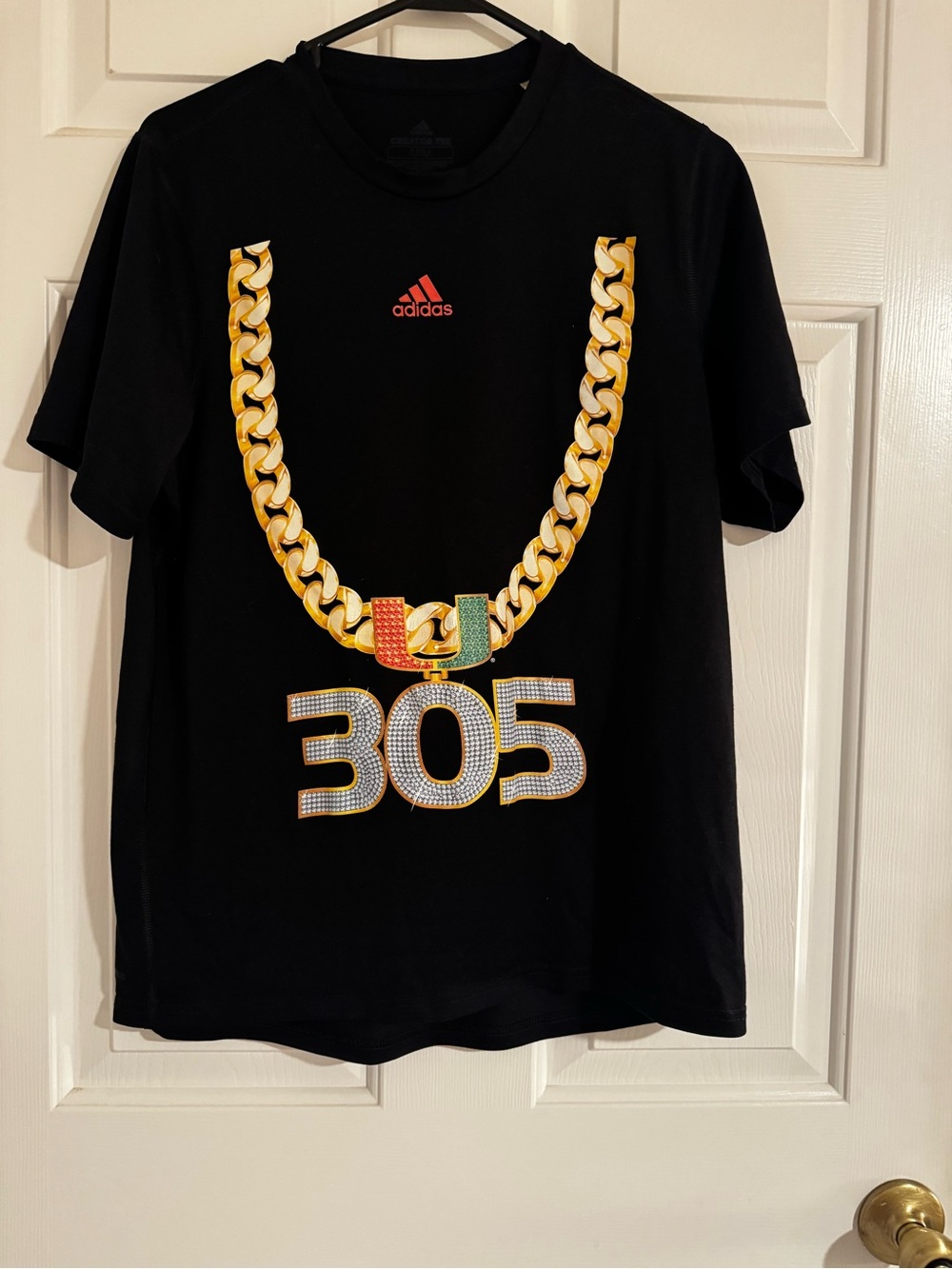 Adidas Miami Hurricanes Turnover Chain Creator Black Tee